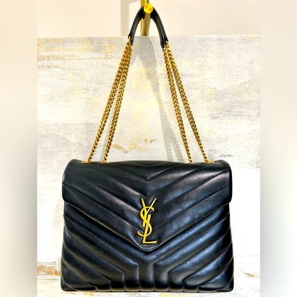 YSL Loulou Medium Chain Bag – Chevron Quilted Calfskin – Made in Italy - Picture 1 of 13